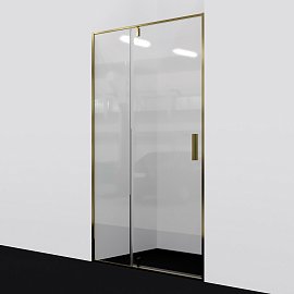 Душевая дверь Wasserkraft Aisch 100х200 см 55P12 профиль золото, стекло прозрачное