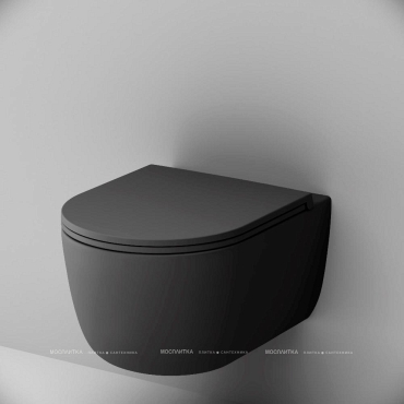 Унитаз подвесной безободковый Damixa Sirius DX86C1700MBSC с крышкой-сиденьем микролифт черный - 3 изображение
