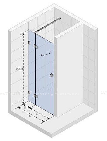 Душевая дверь в нишу Riho Scandic Mistral M104, 100 см L - изображение 3