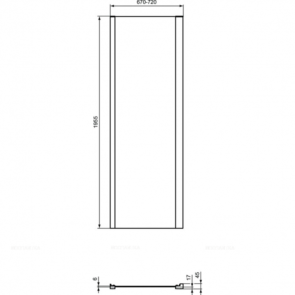 Фиксированная боковая панель 70 см Ideal Standard CONNECT 2 L K9297V3 - изображение 2