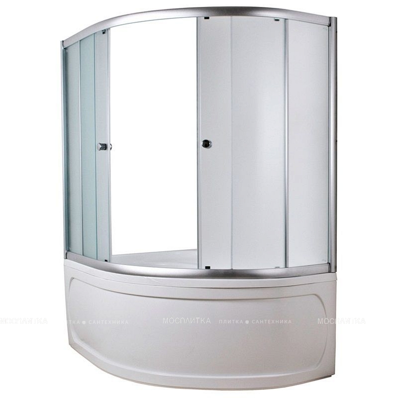 Шторка на ванну 1MarKa Aura 150*105*140 профиль хром, стекло рифленное - изображение 2