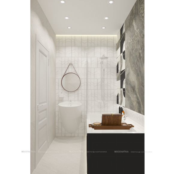 Дизайн Ванная в стиле Современный в белом цвете №12979 - 3 изображение