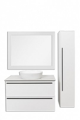 Зеркало La Fenice Cubo 100 см FNC-02-CUB-B-100-80 с подсветкой, белое матовое