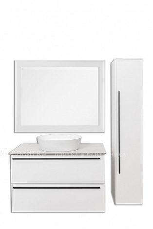 Зеркало La Fenice Cubo 100 см FNC-02-CUB-B-100-80 с подсветкой, белое матовое - изображение 2