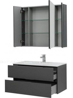 Комплект мебели для ванной Aquanet Алвита 100 серый антрацит - изображение 3