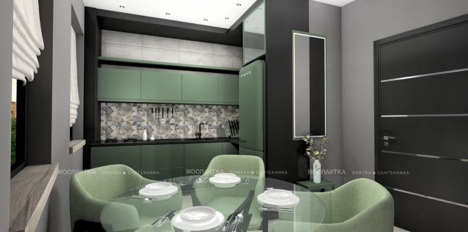 Дизайн Кухня в стиле Современный в бежевом цвете №12754 - 6 изображение