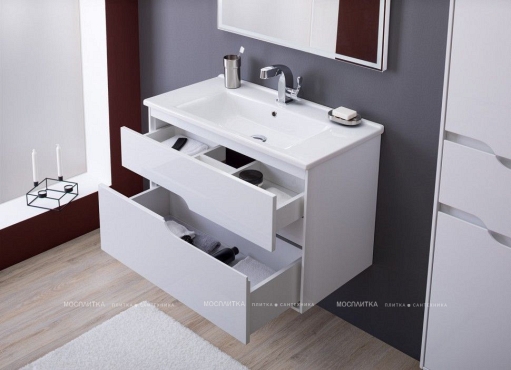 Комплект мебели для ванной Aquanet Модена 85 белый глянец - 6 изображение