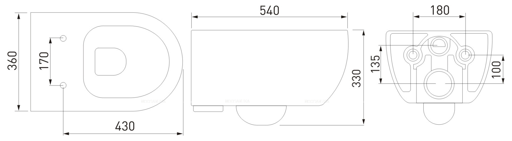 Унитаз подвесной Berges Ego XL 082118, безободковый с сиденьем микролифт - изображение 3