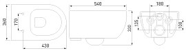 Унитаз подвесной Berges Ego XL 082118, безободковый с сиденьем микролифт