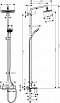 Душевая стойка Hansgrohe Croma E Showerpipe 280 1jet 27687000 c термостатом и изливом для ванны, хром - изображение 2