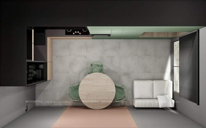 Дизайн Кухня в стиле Современный в сером цвете №12803 - 2 изображение