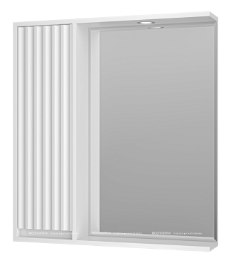 Зеркальный шкаф Brevita Balaton 75 см BAL-04075-01-Л левый, с подсветкой, белый - 2 изображение