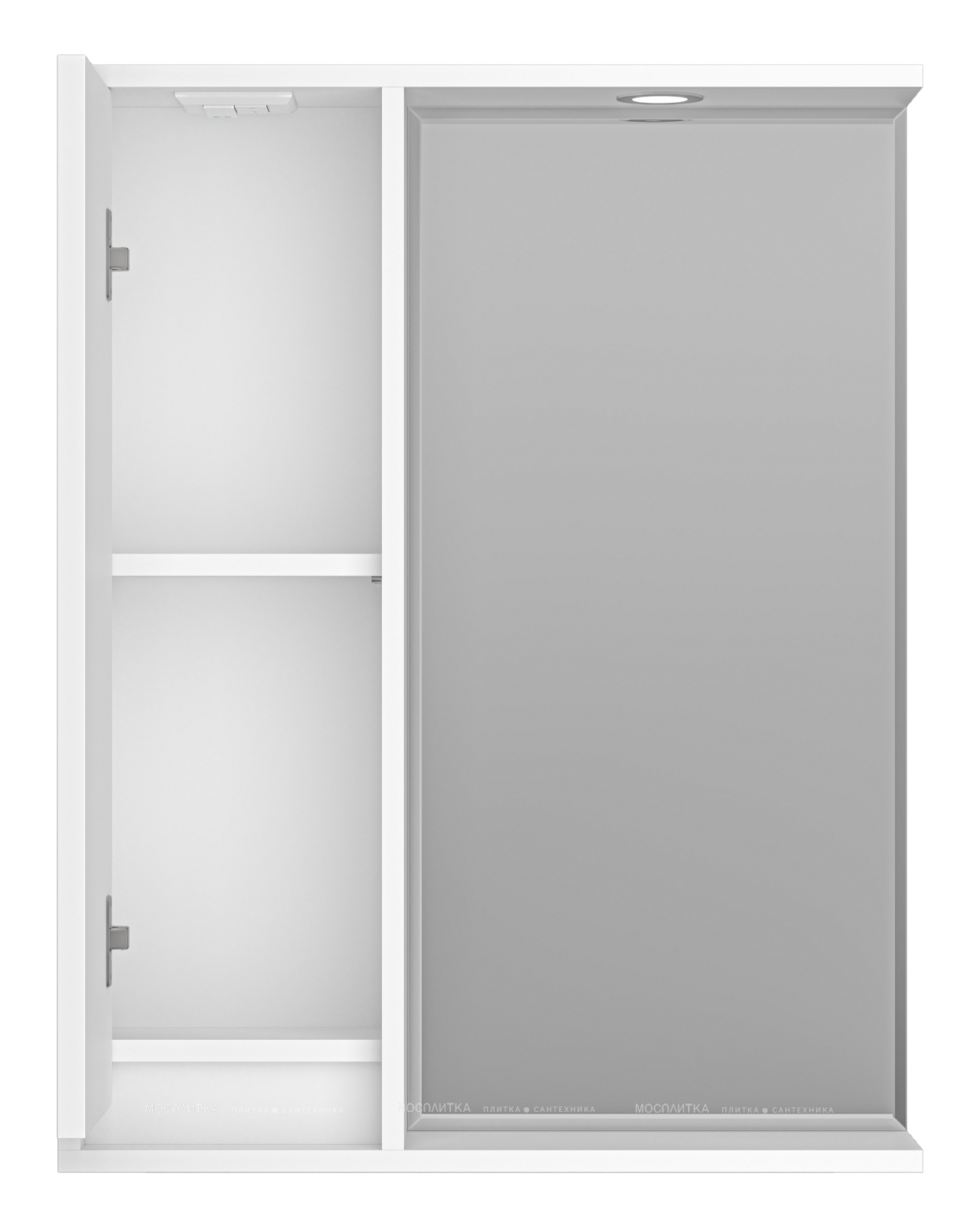 Зеркальный шкаф Brevita Balaton 65 см BAL-04065-01-Л левый, с подсветкой, белый - изображение 3