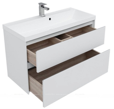 Комплект мебели для ванной Aquanet Гласс 100 белый - 10 изображение