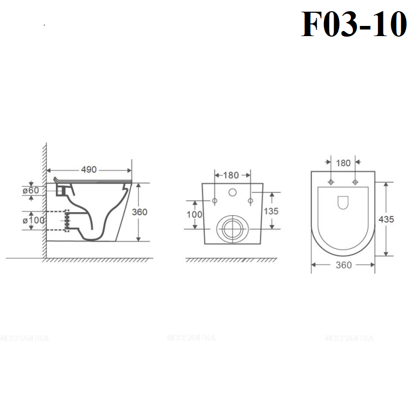 Унитаз подвесной безободковый Bond F03-10 с крышкой-сиденьем микролифт, белый - изображение 11