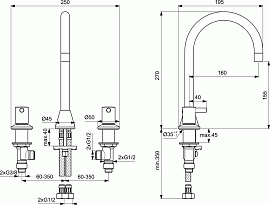 Двухрычажный смеситель для раковины Ideal Standard CERALINE BC196AA