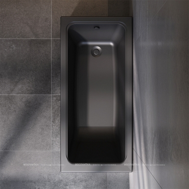 Акриловая ванна 150х70 см Am.Pm Gem W90A-150-070B-A без гидромассажа, черная матовая - 2 изображение