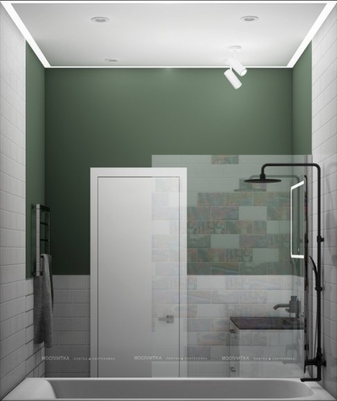Дизайн Ванная в стиле Лофт в белом цвете №12994 - 5 изображение