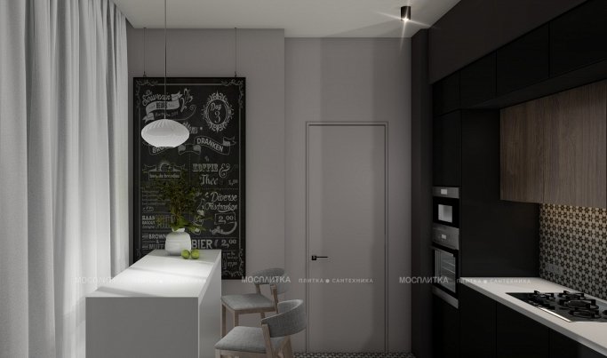 Дизайн Кухня в стиле Современный в сером цвете №13022 - 5 изображение