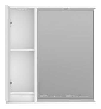 Зеркальный шкаф Brevita Balaton 75 см BAL-04075-01-Л левый, с подсветкой, белый - 3 изображение