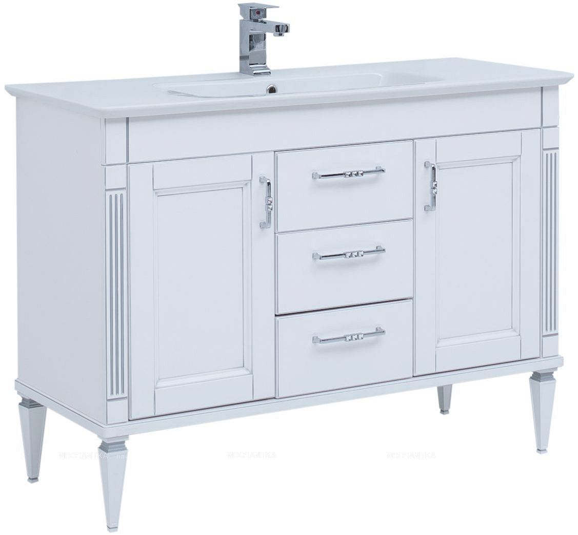 Комплект мебели для ванной Aquanet селена 120 см, белая, серебро - изображение 5
