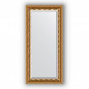 Зеркало в багетной раме Evoform Exclusive BY 3483 53 x 113 см, состаренное золото с плетением