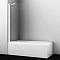 Шторка для ванны Wasserkraft Berkel 80х140 см 48P01-80WHITE Fixed профиль белый, стекло прозрачное - 2 изображение