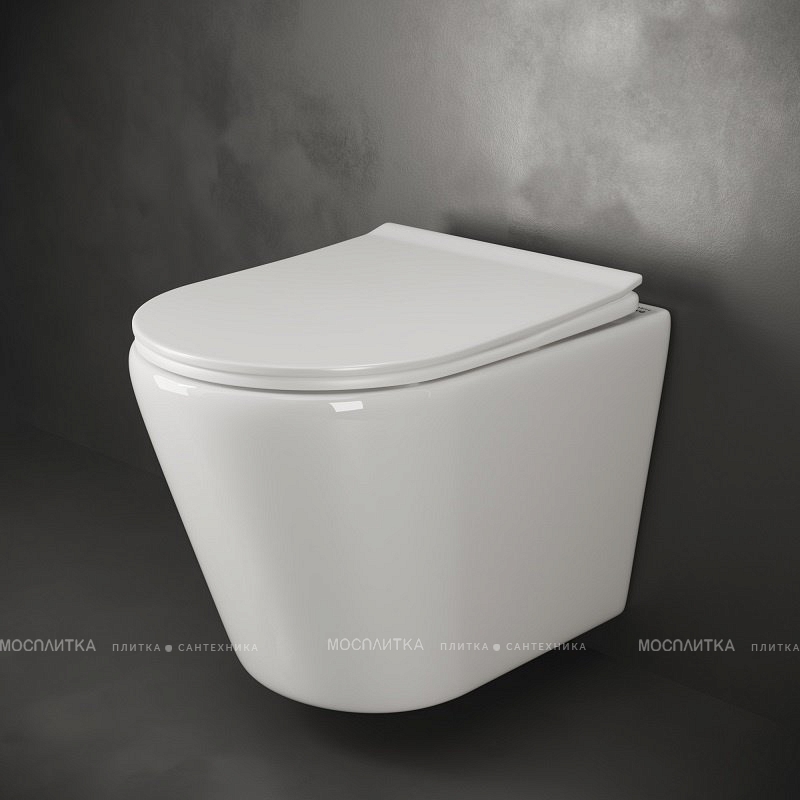 Комплект подвесной безободковый унитаз Ceramica Nova HighLight Rimless CN1804 с ультра-тонким сиденьем SoftClose + инсталляция Geberit Duofix Sigma Plattenbau 111.362.00.5 - изображение 4