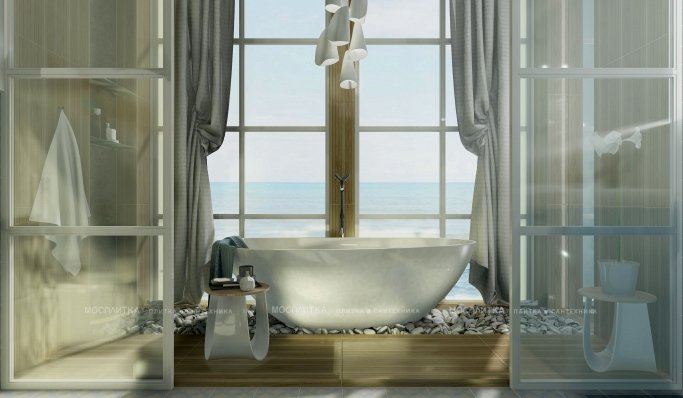 Дизайн Совмещённый санузел в стиле Морской стиль в коричневом цвете №12240 - 11 изображение