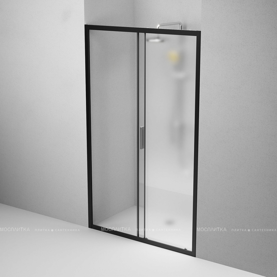 Душевая дверь Am.Pm Gem 120 см W90G-120-1-195BM стекло прозрачное / матовое, профиль черный - изображение 6