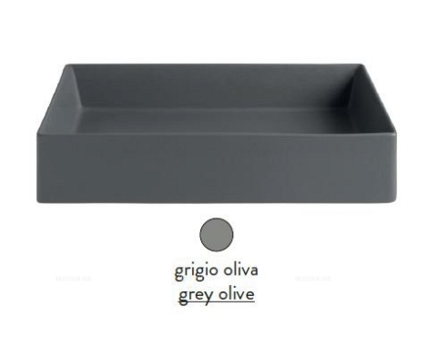Раковина ArtCeram Scalino SCL004 15; 00 накладная - grigio olive (серая оливка) 75х38х12 см - 2 изображение