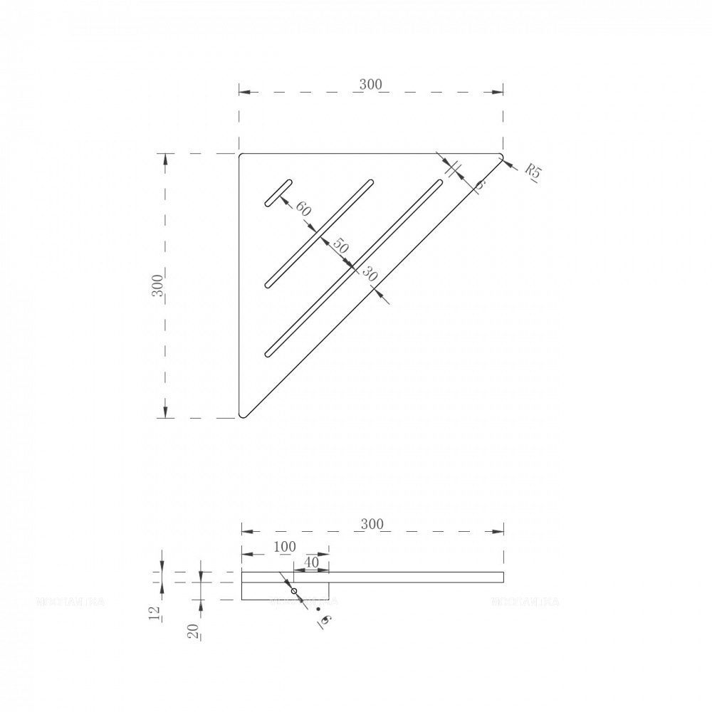 Угловая полочка Abber Stein AS1652 белый - изображение 3