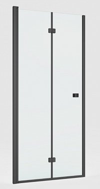 Душевая дверь Roca Capital 90Х195 см складная M4509016M, прозрачное стекло, черный1