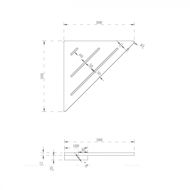 Угловая полочка Abber Stein AS1652 белый - 3 изображение