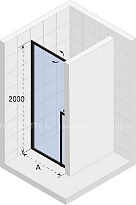 Душевая дверь Riho SZ Lucid GD101 900 x 2000 Black - изображение 3