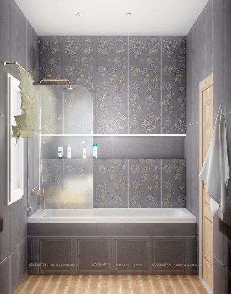 Дизайн Ванная в стиле Классика в сером цвете №11385 - 4 изображение