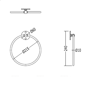 Кольцо-полотенцедержатель Devon&Devon CAVENDISH WM07, светлое золото - 2 изображение