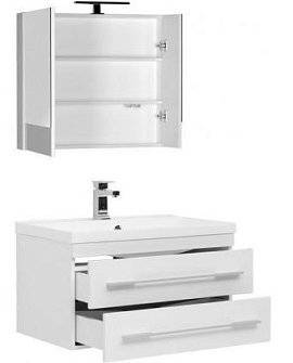 Комплект мебели для ванной Aquanet Нота 75 белый камерино