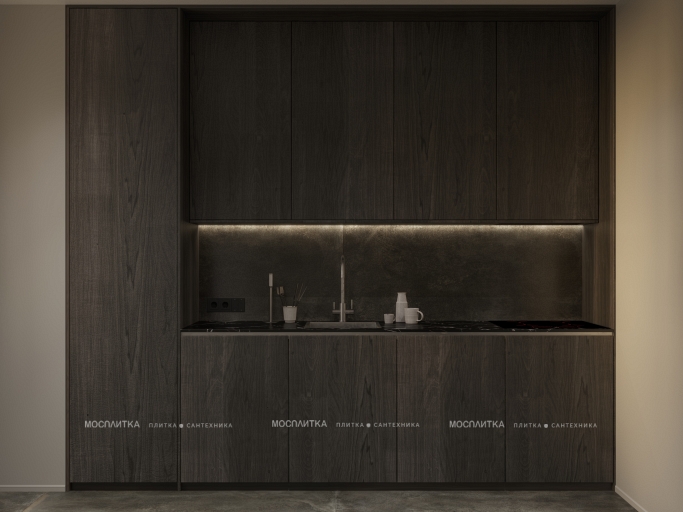 Дизайн Кухня в стиле Минимализм в коричневом цвете №13362 - 4 изображение