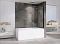 Душевая шторка на ванну Abber Immer Offen 80х140 см AG71080B профиль черный, стекло прозрачное - 2 изображение