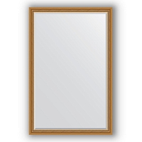 Зеркало в багетной раме Evoform Exclusive BY 3613 113 x 173 см, состаренное золото с плетением