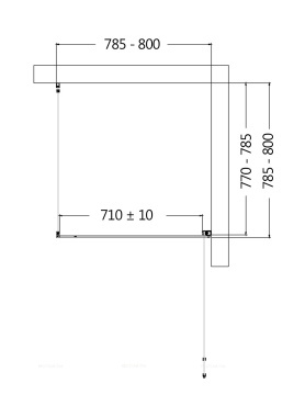 Душевой уголок AQUAme 80х80 см AQM5215-RH-8 профиль черный, стекло прозрачное - 3 изображение