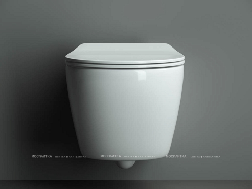 Комплект подвесной безободковый унитаз Ceramica Nova Pearl с крышкой-сиденьем CN8001 + инсталляция Am.Pm ProC I012707.0238 с клавишей смыва ProC S, чёрная матовая - 4 изображение