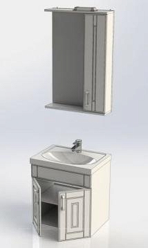 Комплект мебели для ванной Aquanet Рондо 60 фасады белый - 7 изображение