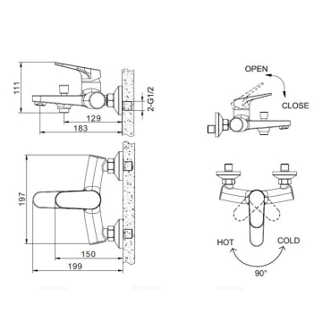 Душевой комплект Bravat Eler F00449CP смеситель и душевой гарнитур - 2 изображение