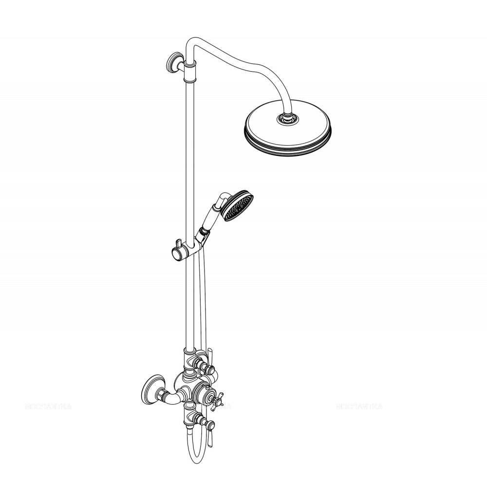 Душевая стойка AXOR Montreux Showerpipe 16572820 с термостатом, шлифованный никель - изображение 2
