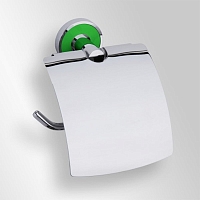 Держатель туалетной бумаги Bemeta Trend-i 104112018a 13.5 x 7 x 15.5 см с крышкой, хром, зеленый
