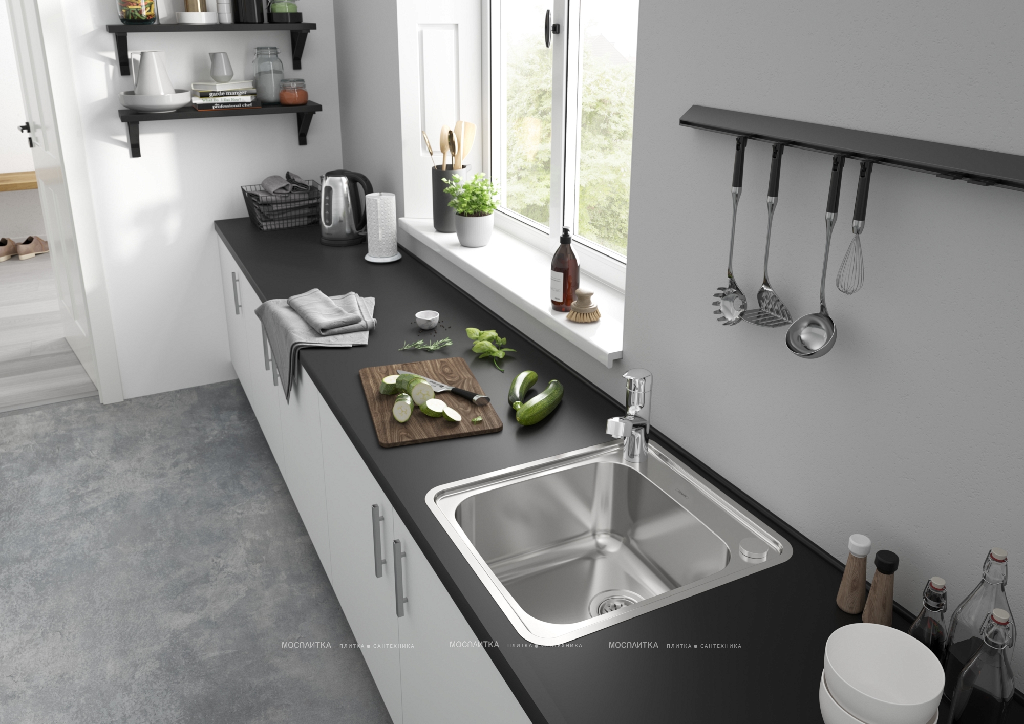 Кухонная мойка Hansgrohe S412-F400 43335800, под сталь - изображение 2