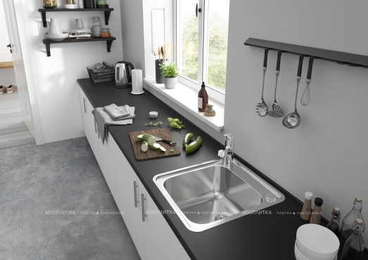 Кухонная мойка Hansgrohe S412-F400 43335800, под сталь - 2 изображение