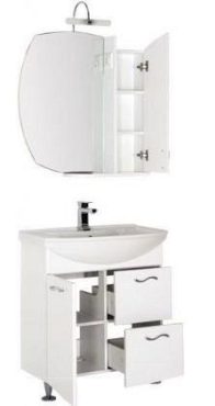 Комплект мебели для ванной Aquanet Моника 75 белый раковина Стиль - 3 изображение